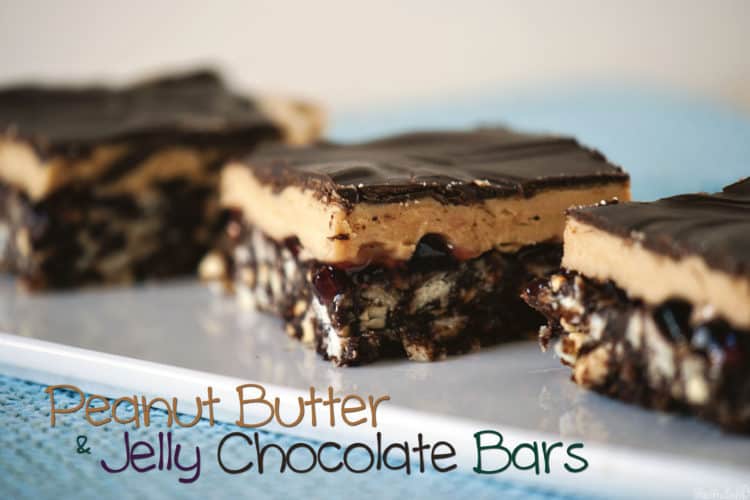 Peanut Butter & Jelly Chocolate Bars Pass The Sushi