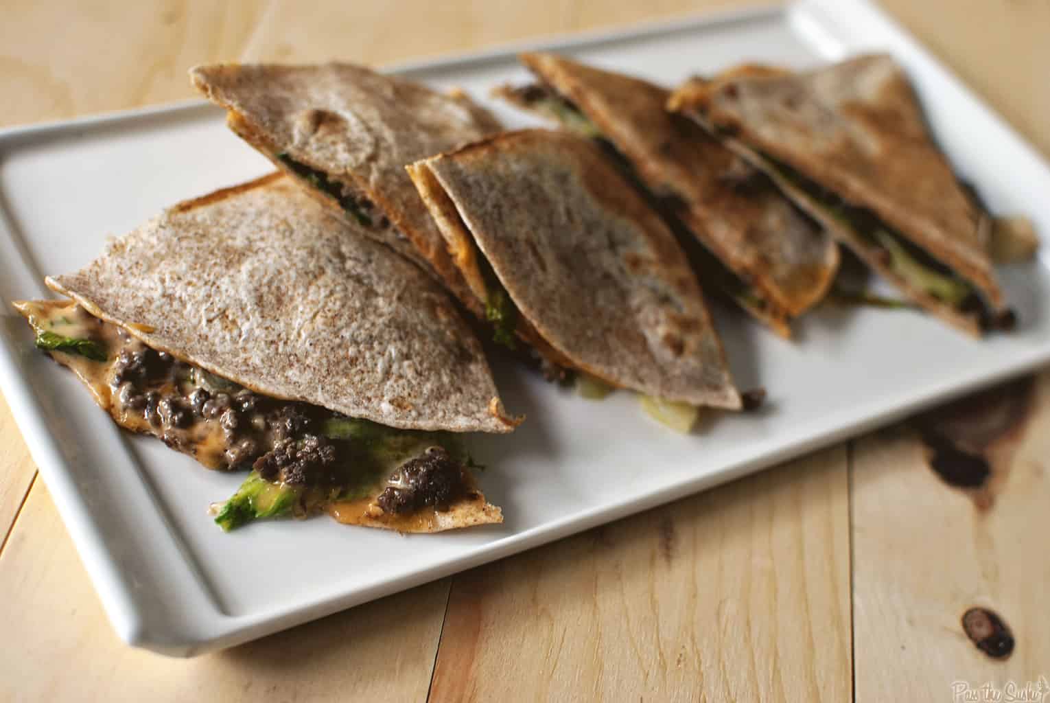 Quick Dinner Fixins’ Cheeseburger Quesadillas