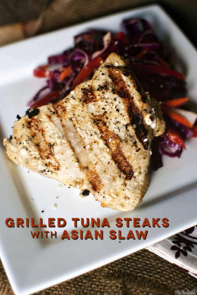 Grilled Tuna Steaks with Asian Slaw - Pass The Sushi