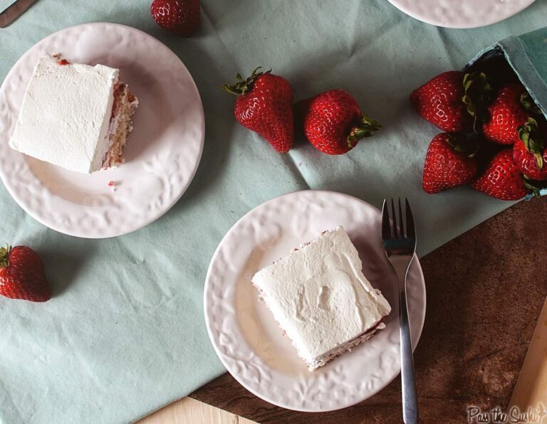 Strawberry Poke Cake & Labor Day Recipe Round Up