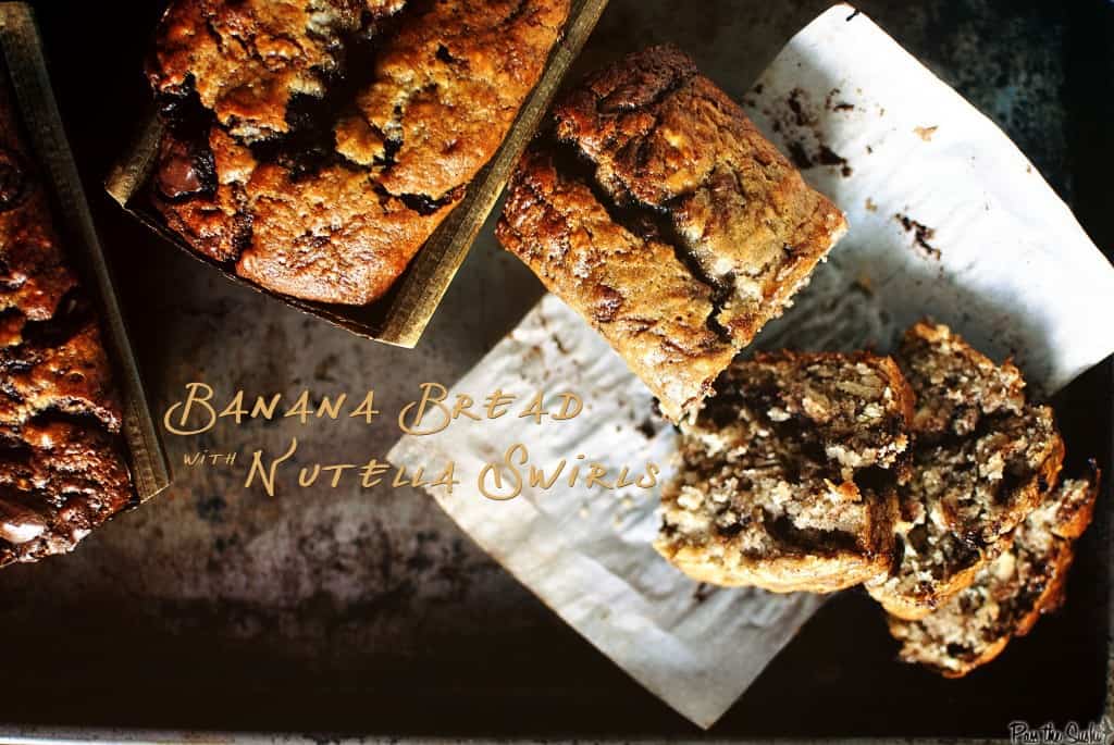 banana bread sliced to see moist crumb texture from above