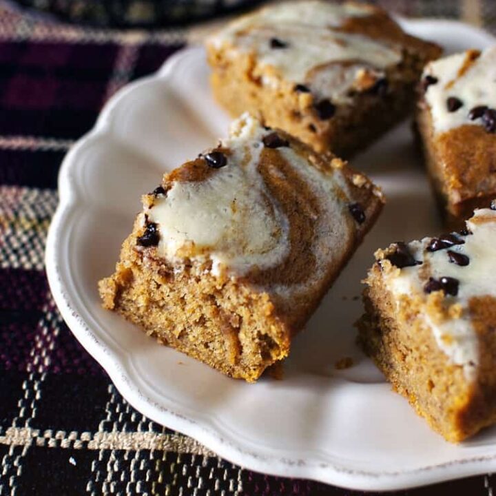 pumpkin cream cheese swirl bars | Kita Roberts PassTheSushi.com