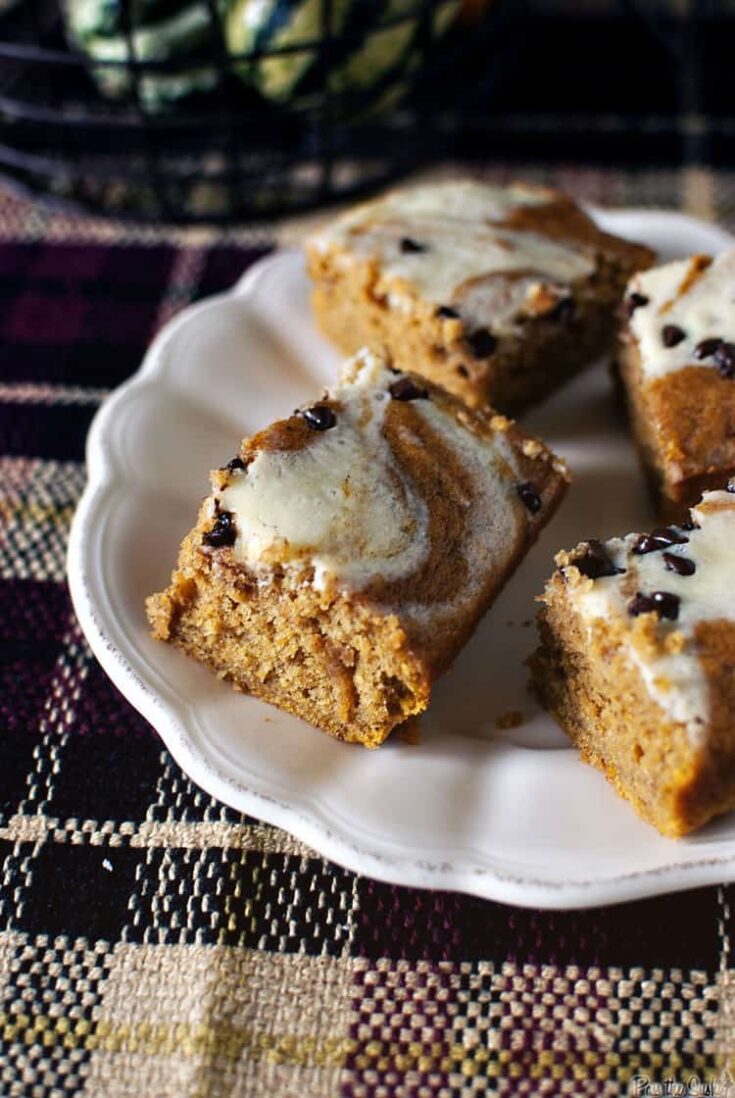pumpkin cream cheese swirl bars | Kita Roberts PassTheSushi.com