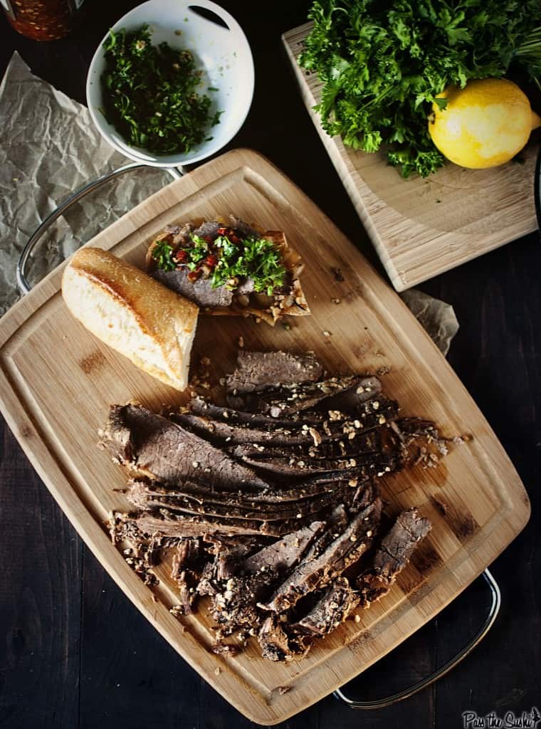 Slow Cooker Brisket {Pass the Sushi}