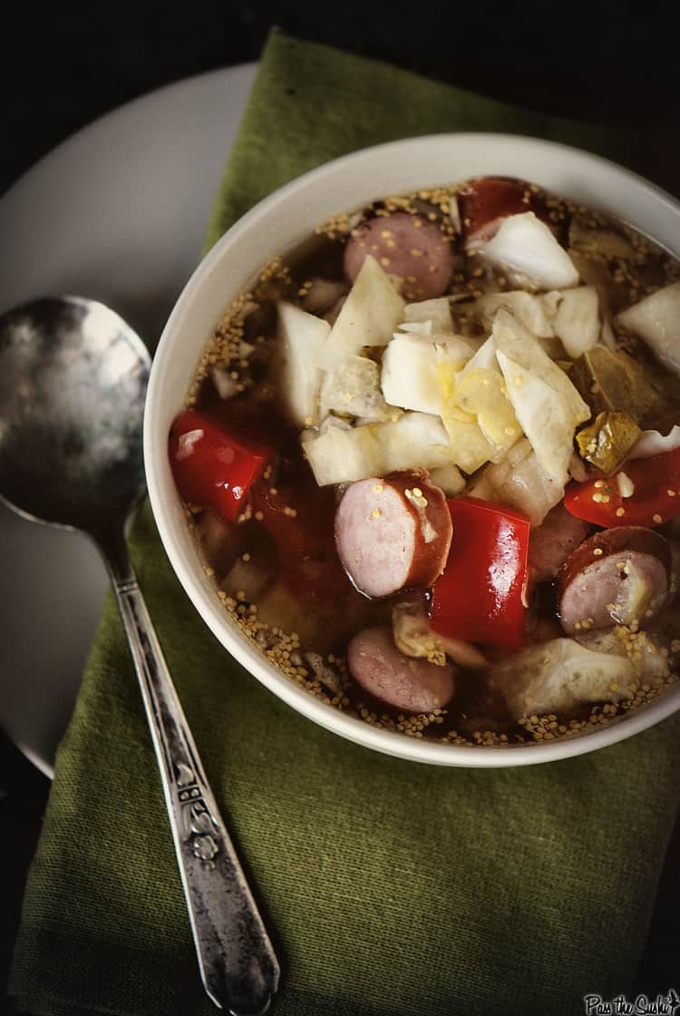 Cheesy Brat Stew for the Slow Cooker Recipe