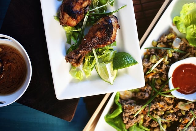 Slow Cooker Asian Lettuce Cups and Thai Chicken Wings