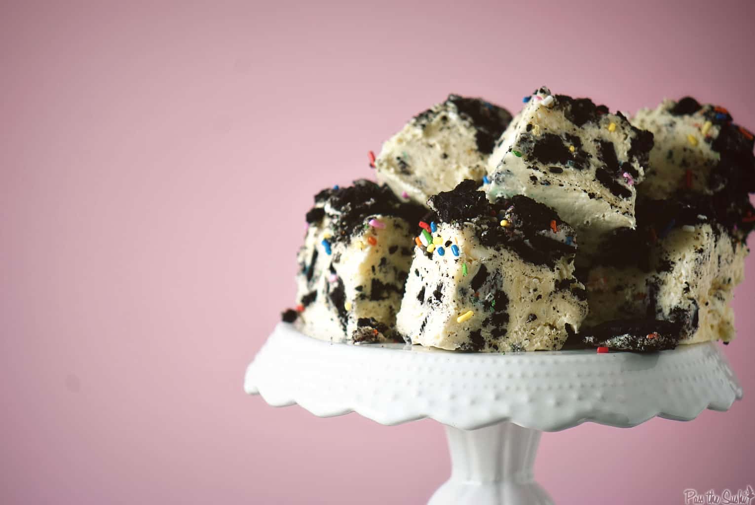 Cake Batter Oreo Fudge | Kita Roberts PassTheSushi.com