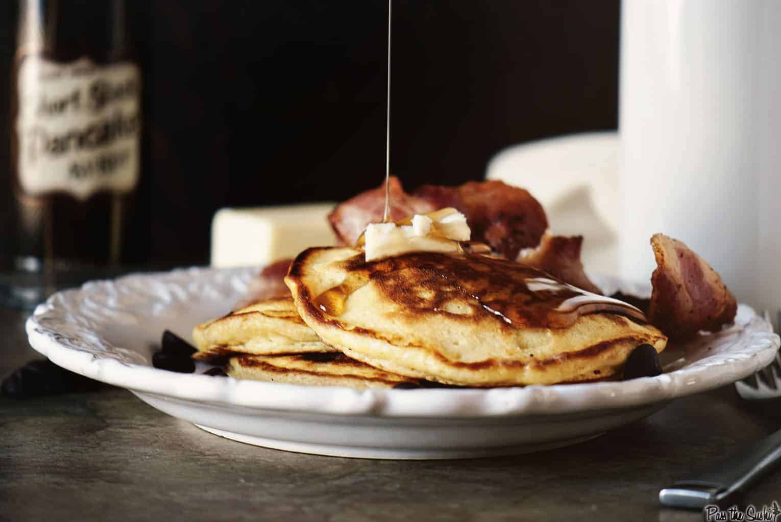 Chocolate Chip Pancakes | Kita Roberts PassTheSushi.com