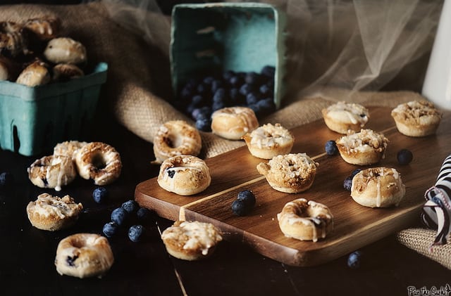 Baked Mini Blueberry Streusel Donuts