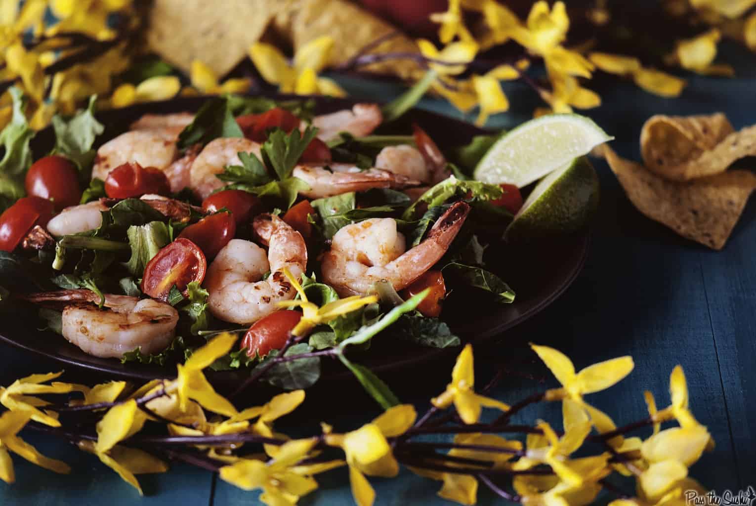 Grilled Tequila Shrimp Salad | Kita Roberts PassTheSushi.com