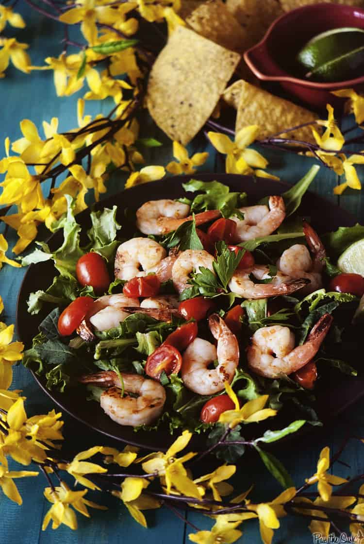 Grilled Tequila Shrimp Salad | Kita Roberts PassTheSushi.com