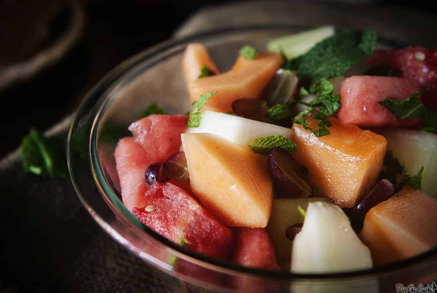 Fruit Salad with Honey Lime Syrup | Kita Roberts PassTheSushi.com