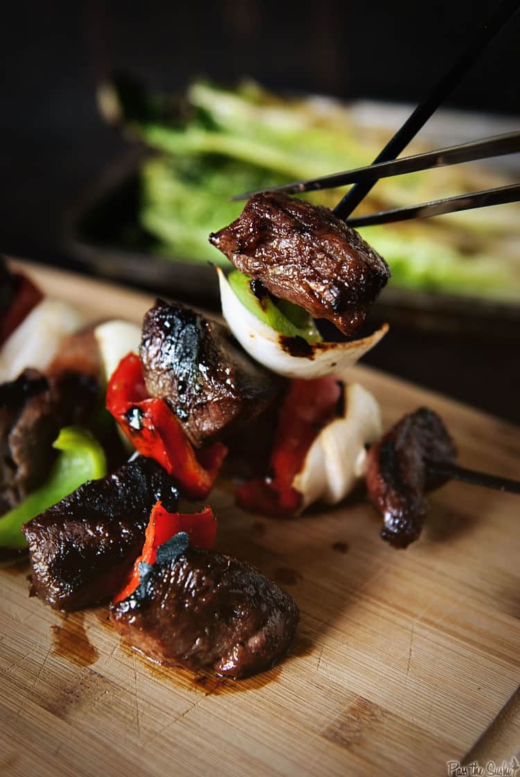 Grilled Venison Kabobs with Romaine | Kita Roberts PassTheSushi.com