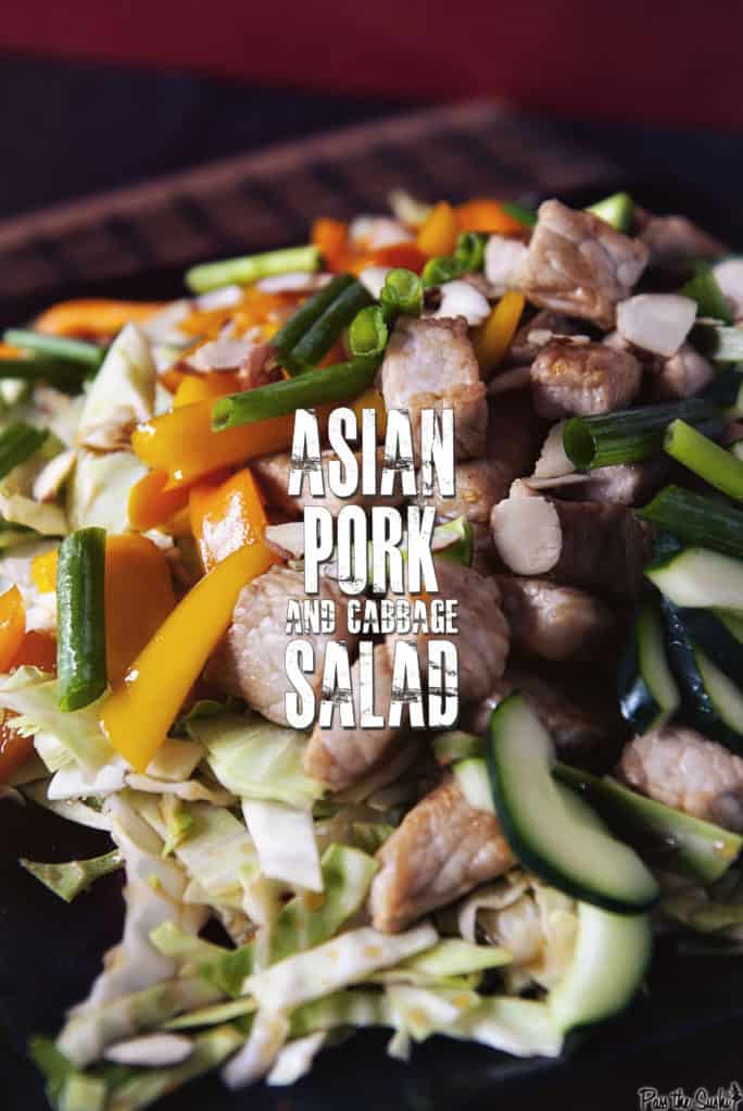 Asian Pork and Cabbage Salad | Kita Roberts PassTheSushi.com