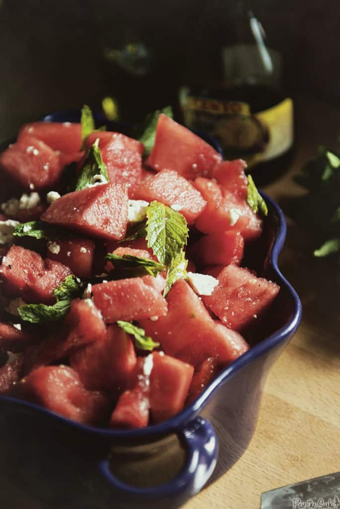 Watermelon Salad with a Balsamic Reduction | Kita Roberts PassTheSushi.com