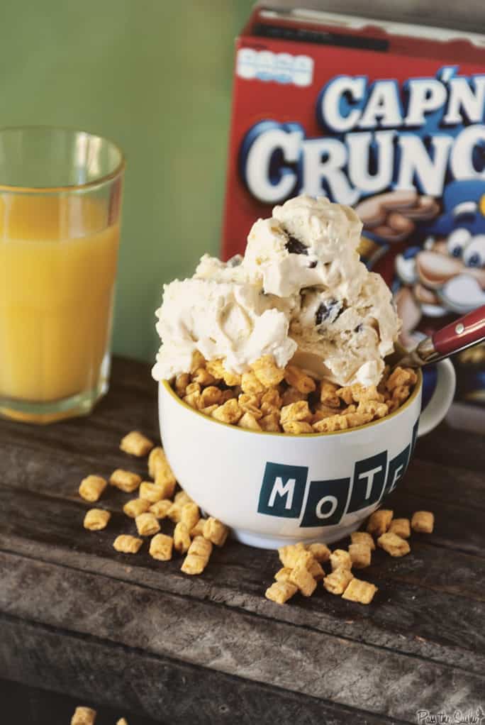 Cap'n Crunch Ice Cream with chocolate chips | Kita Roberts PassTheSushi.com