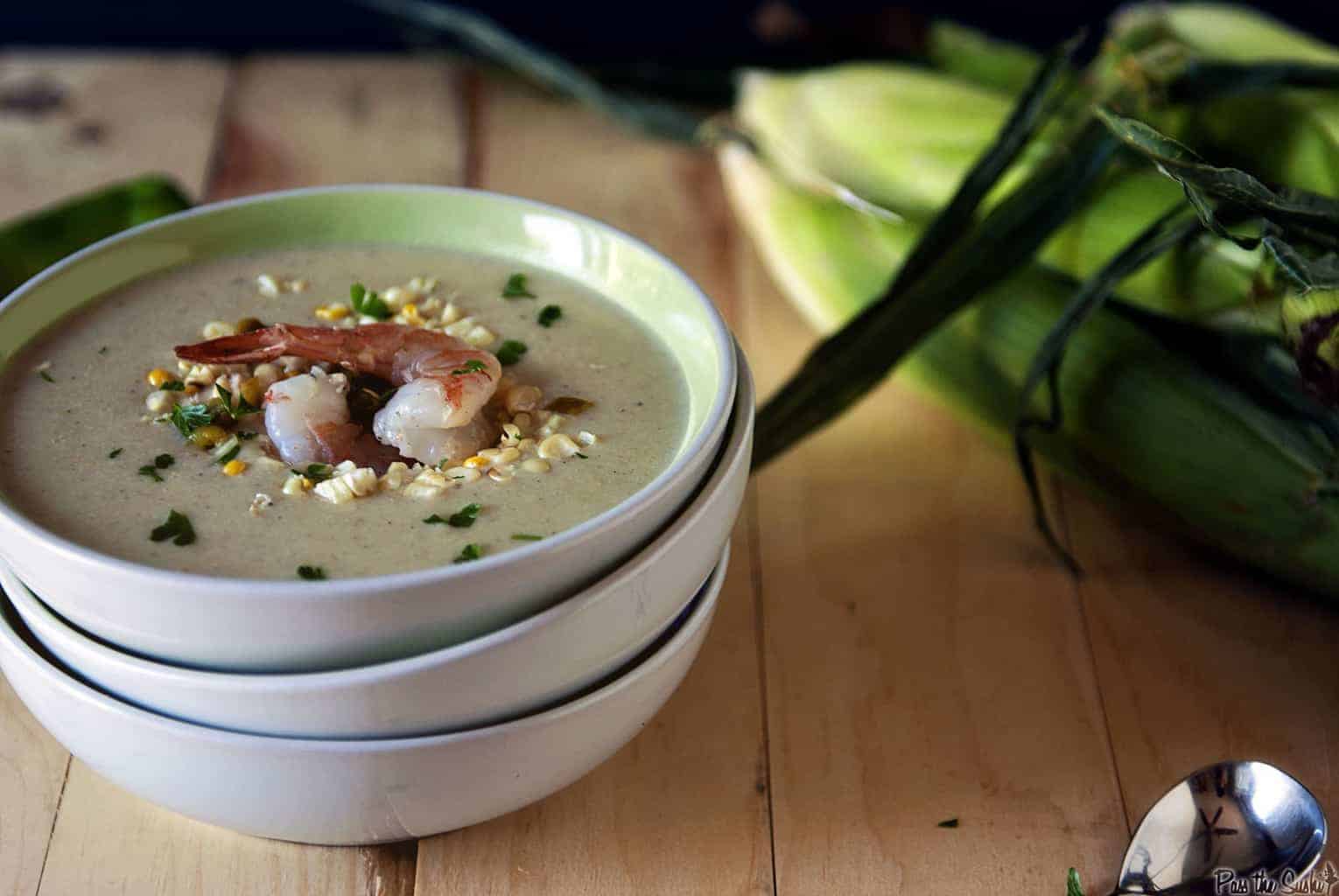 Grilled Corn Chowder | Kita Roberts PassTheSushi.com