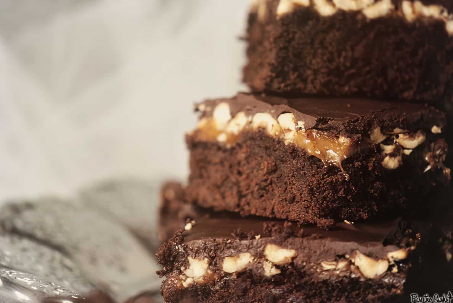 Caramel Hazelnut Brownies | Kita Roberts PassTheSushi.com