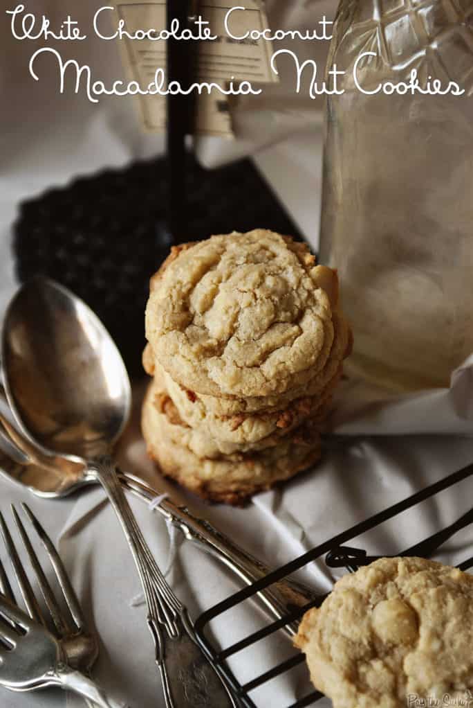 White Chocolate Coconut Macadamia Nut Cookies | Kita Roberts PassTheSushi.com