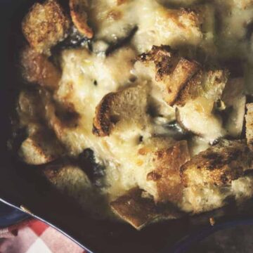 Savory Mushroom and Gruyere Bread Pudding | Kita Roberts PassTheSushi.com