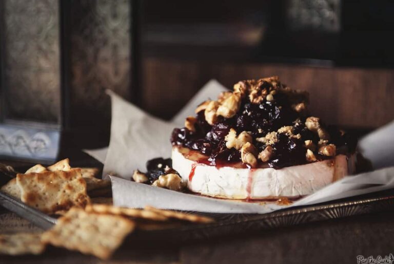 Baked Brie with Rum Soaked Fig Cranberry Sauce #CaptainsTable