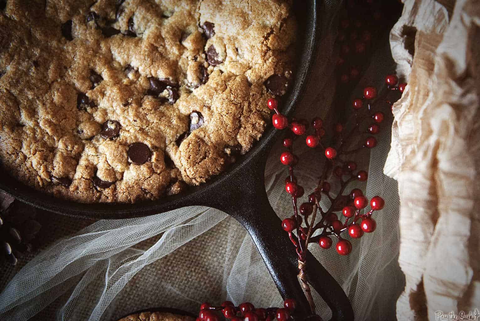 Chocolate Chip Skillet Cookie | Kita Roberts PassTheSushi.com