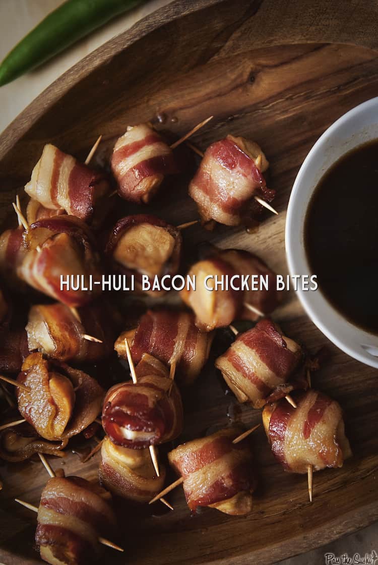 Huli-Huli Bacon Chicken Bites | Kita Roberts PassTheSushi.com