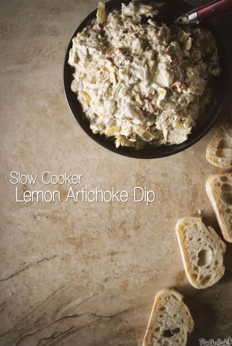 Slow Cooker Lemon Artichoke Dip | Kita Roberts PassThe Sushi.com