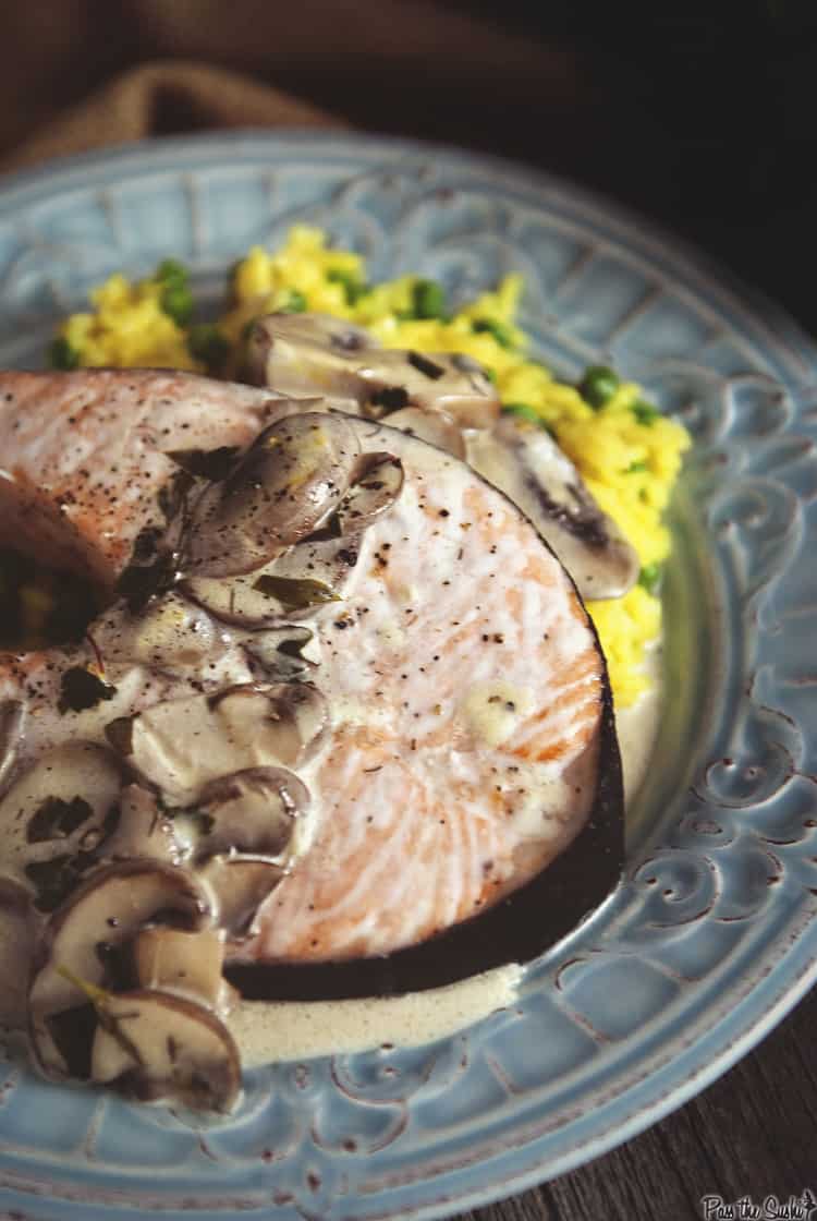 Salmon with Saffron Cream Sauce | Kita Roberts PassTheSushi.com