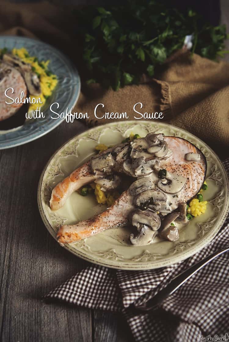 Salmon with Saffron Cream Sauce | Kita Roberts PassTheSushi.com