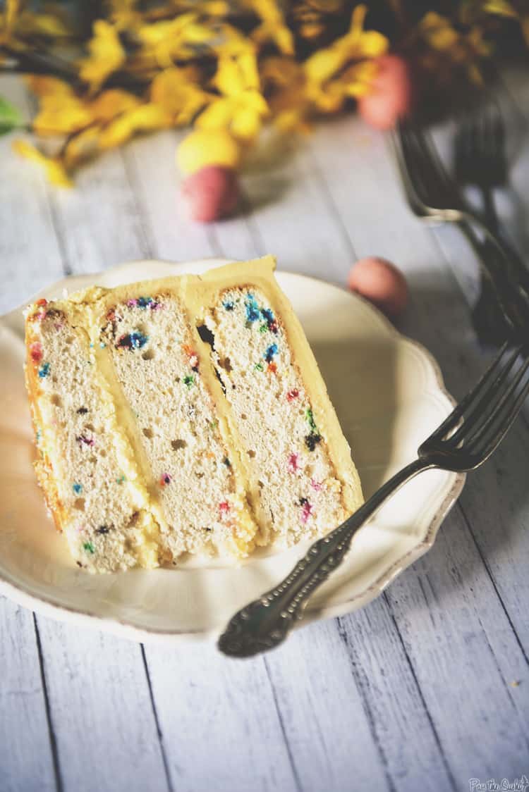 Confetti Layer Cake with Vanilla Frosting | Kita Roberts PassTheSushi.com