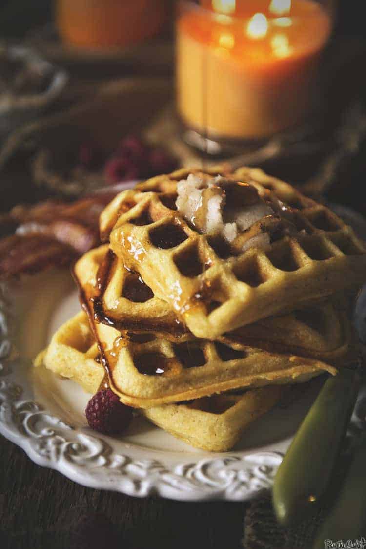 Cornmeal Buttermilk Waffles with Honey Butter | Kita Roberts PassTheSushi.com