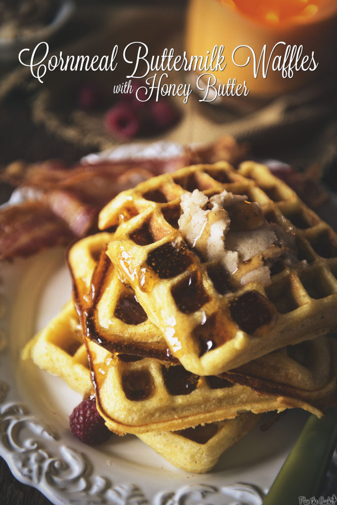 Cornmeal Buttermilk Waffles with Honey Butter | Kita Roberts PassTheSushi.com