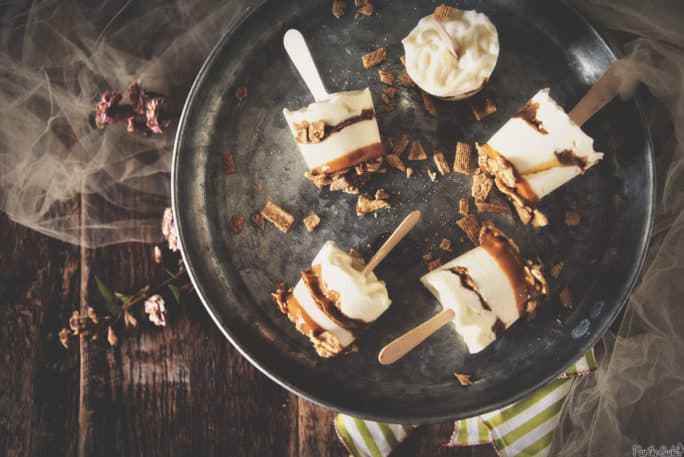 Dulce de Leche Cheesecake Pops with RumChata| Kita Roberts PassTheSushi.com