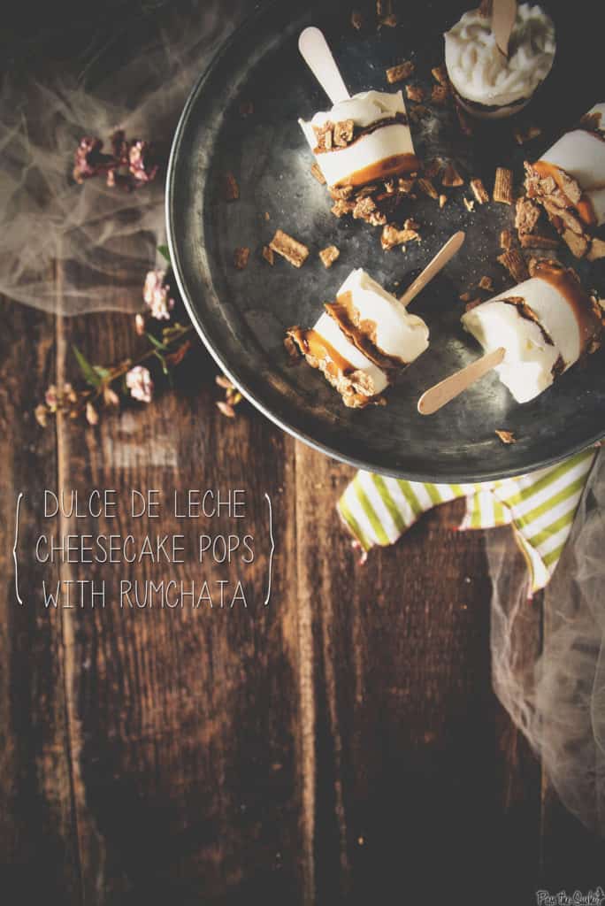 Dulce de Leche Cheesecake Pops with RumChata| Kita Roberts PassTheSushi.com