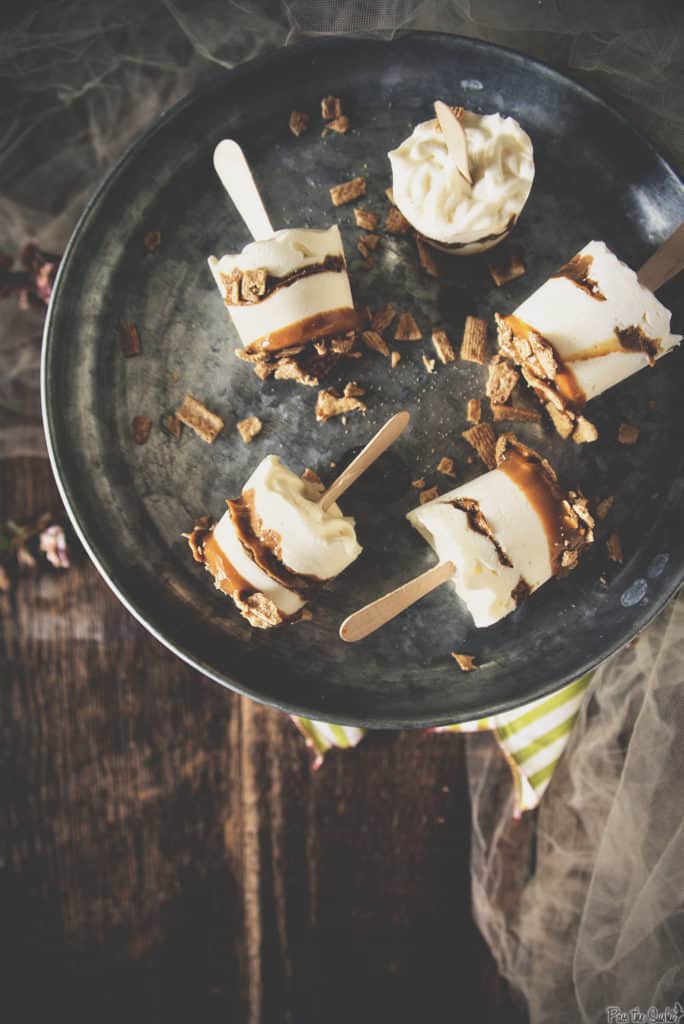 Dulce de Leche Cheesecake Pops with RumChata| Kita Roberts PassTheSushi.com