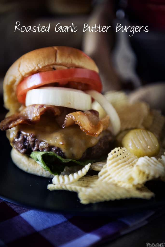 Roasted Garlic Butter Burgers | Kita Roberts PassTheSushi.com