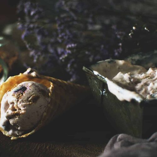 Roasted Blueberry Graham Cracker Crumble Frozen Yogurt | Kita Roberts PassTheSushi.com