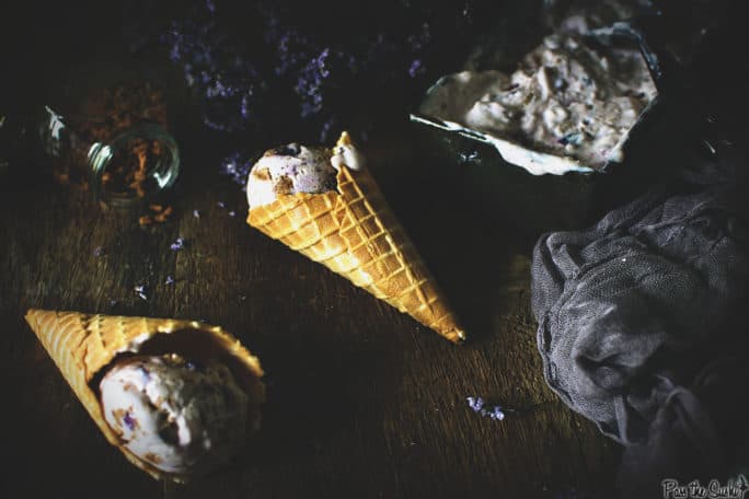 Roasted Blueberry Graham Cracker Crumble Frozen Yogurt | Kita Roberts PassTheSushi.com