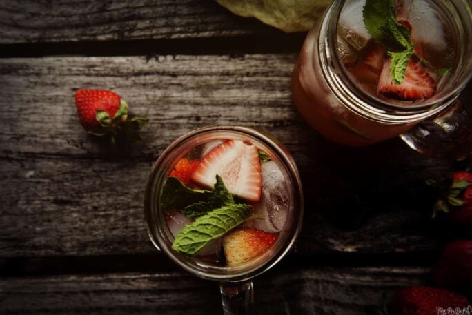 Mint Strawberry Crush Cocktail | Kita Roberts PassTheSushi.com