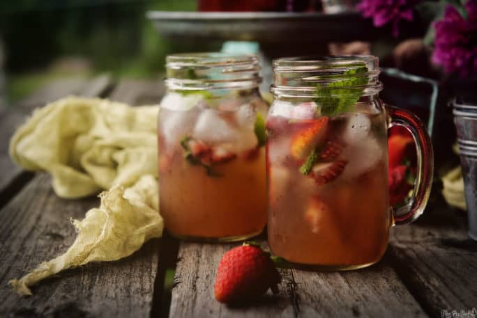 Mint Strawberry Crush Cocktail | Kita Roberts PassTheSushi.com