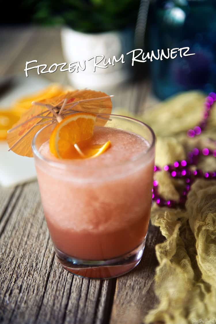 Close up of frozen rum runner cocktail. 