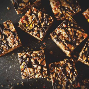 Dark Chocolate Peanut Butter Krispie Treats | Kita Roberts PassTheSushi.com