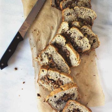 Banana Peanut Butter Swirl Bread | Kita Roberts PassTheSushi.com