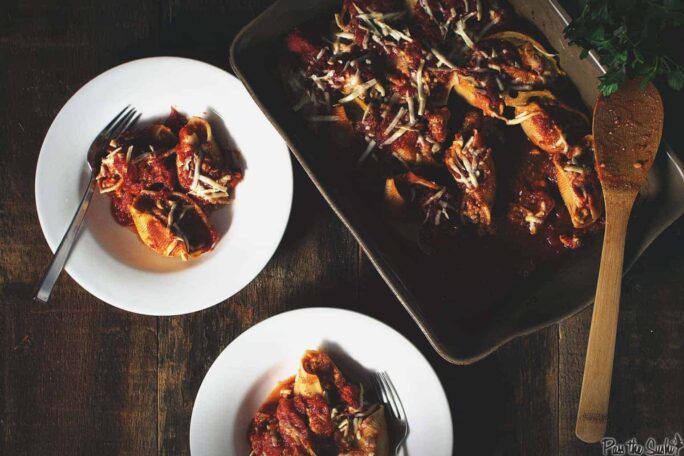 Skinny Stuffed Shells | Kita Roberts PassTheSushi.com