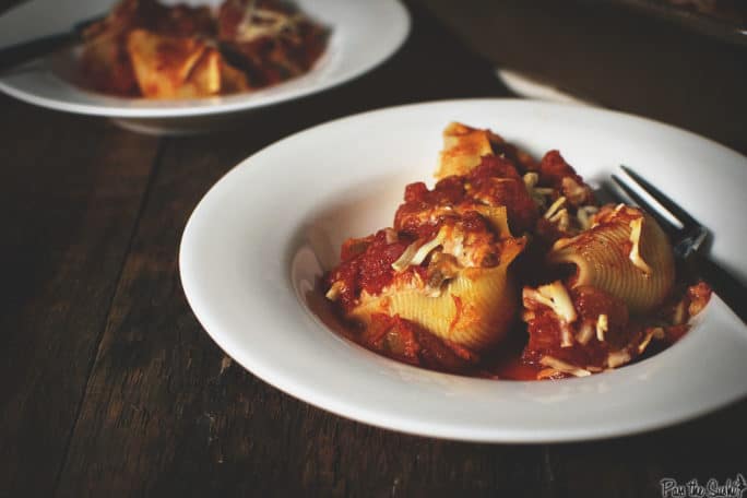 Skinny Stuffed Shells | Kita Roberts PassTheSushi.com