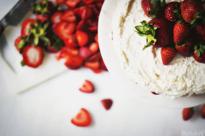Strawberry Layer Cake | Kita Roberts PassTheSushi.com