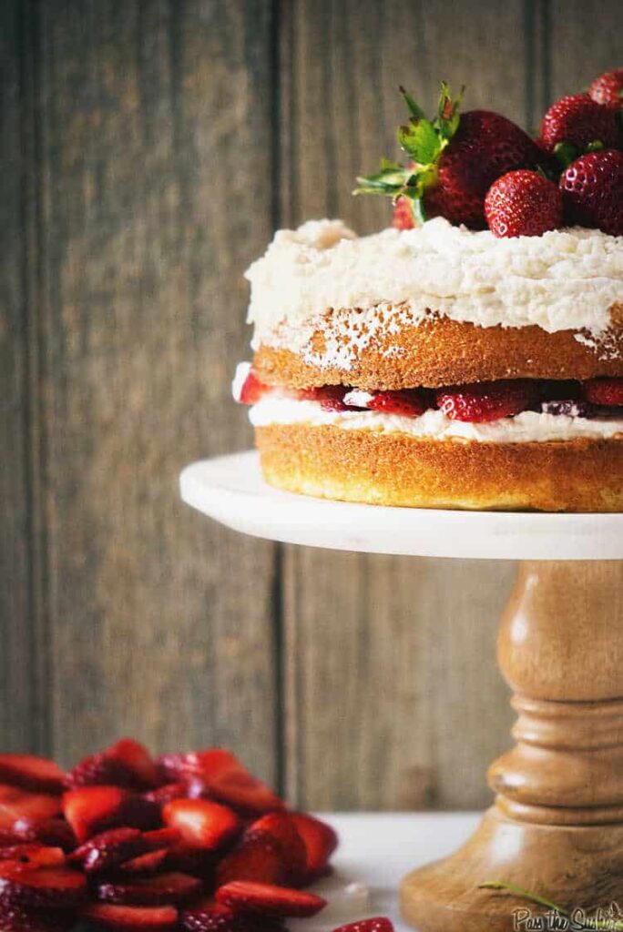 Strawberry Layer Cake | Kita Roberts PassTheSushi.com