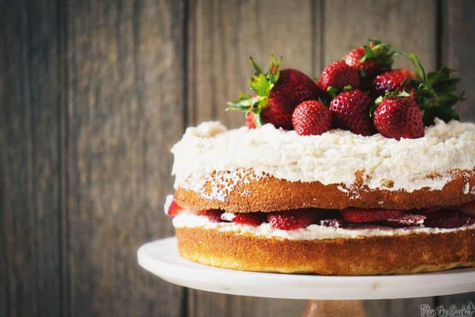 Strawberry Layer Cake | Kita Roberts PassTheSushi.com