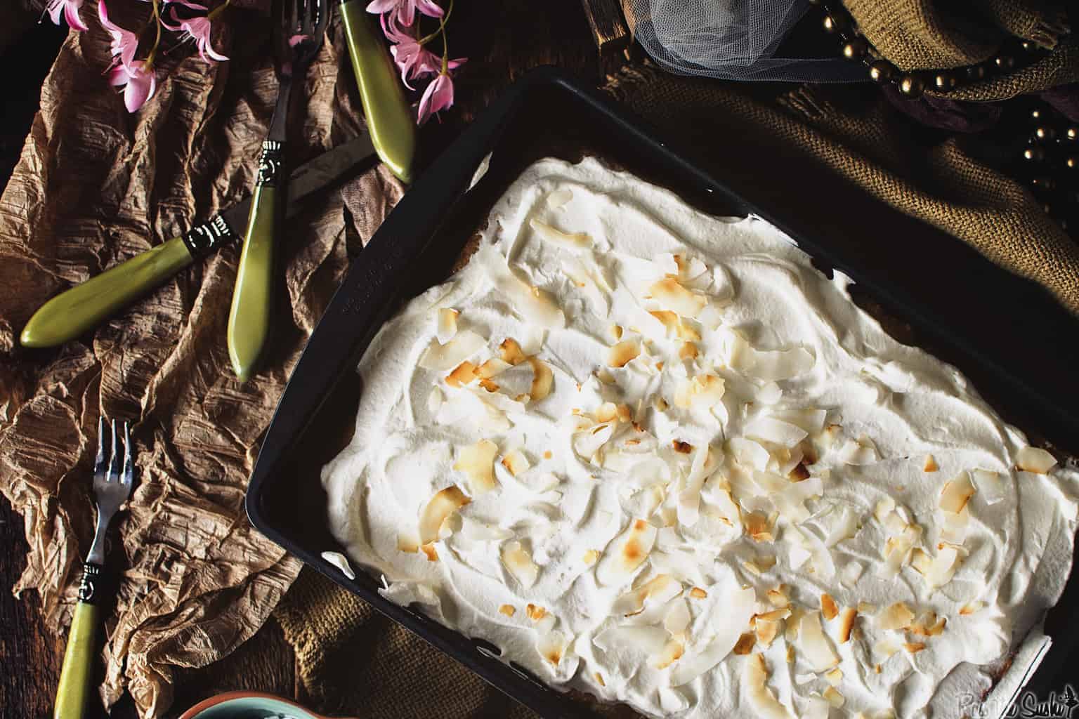 Coconut Tres Leches Cake | Kita Roberts PassTheSushi.com